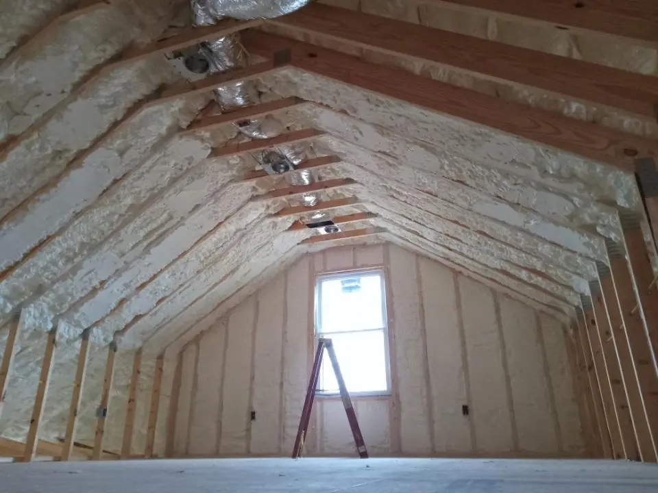 Spray foam roofing application for Crawl Space Insulation project in Troy